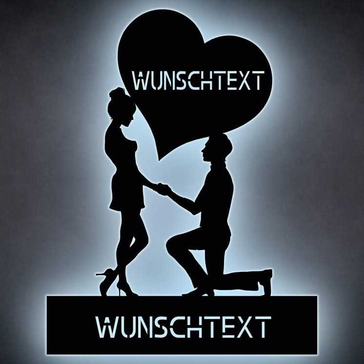 Love Wandschild Schlummerlicht Nachtlicht LED Deko Liebe Herzchen personalisierte Liebesbeweise mit Wunschnamen Partner Geschenk