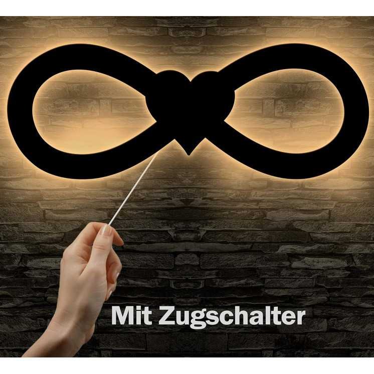 Love Wandschild Schlummerlicht Nachtlicht LED Deko Liebe Herzchen personalisierte Liebesbeweise mit Wunschnamen Partner Geschenk