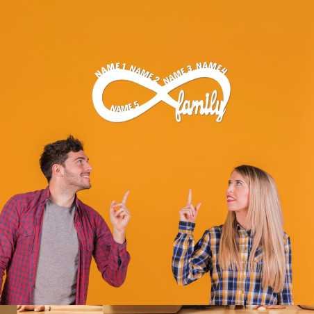 Familie led Unendlichkeitszeichen bis 5 Namen oder Datum - personalisiert Geschenke Wohnzimmer Schlafzimmer family familia