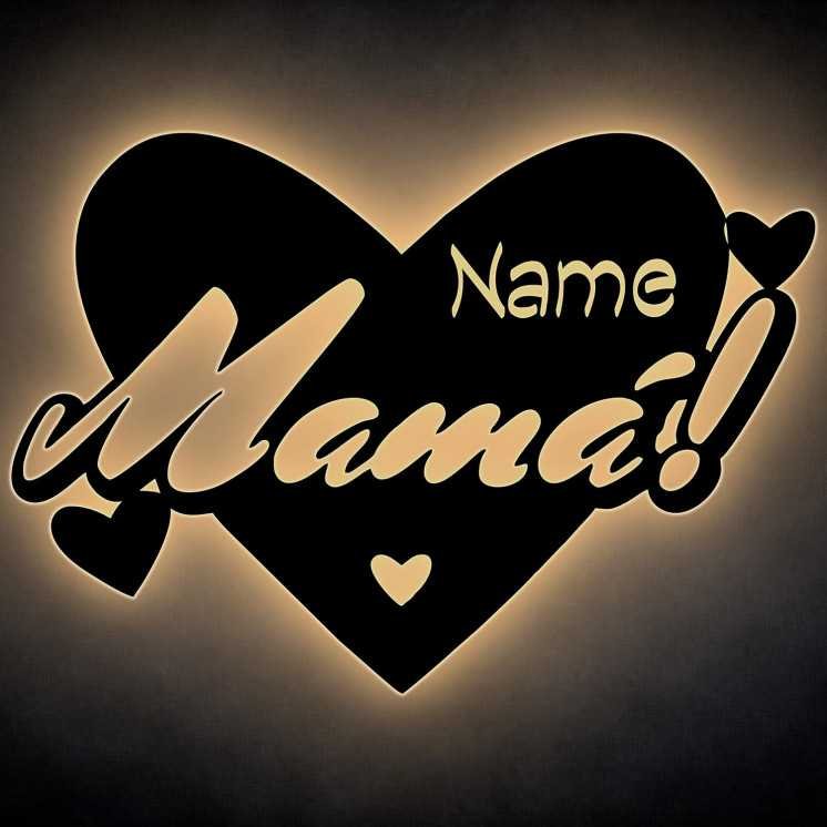 led Mama mit Name Geschenke zum Mutter Tag Geburtstag geschenke personalisiert mit Namen oder Wunschtext Gravur aus MDF Holz