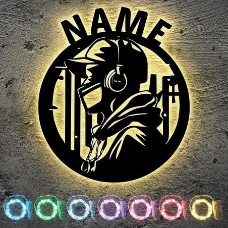 LED JUNGE Spiele- und Social-Media-Player Gaming Schild - Gamer Geschenkidee personalisiert Mit Name Wand Lampe - Zimmer Deko -