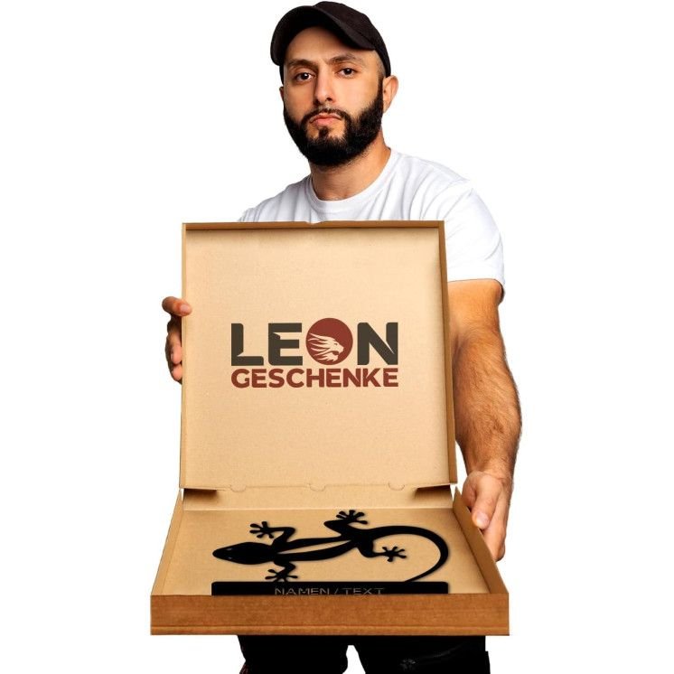 LEON FOLIEN „Gecko Regal“ Echse Reptile Schlummerlicht LED, personalisiert mit Name Oder Text Lasergravur Nachtlicht für