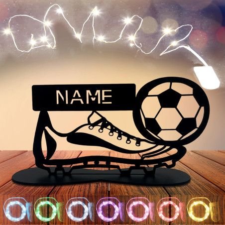 Fußball personalisiert mit Namen für Kinder Jungs Mädchen Junge zum Geburtstag Tischdeko Geschenke (Optional) Led Licht